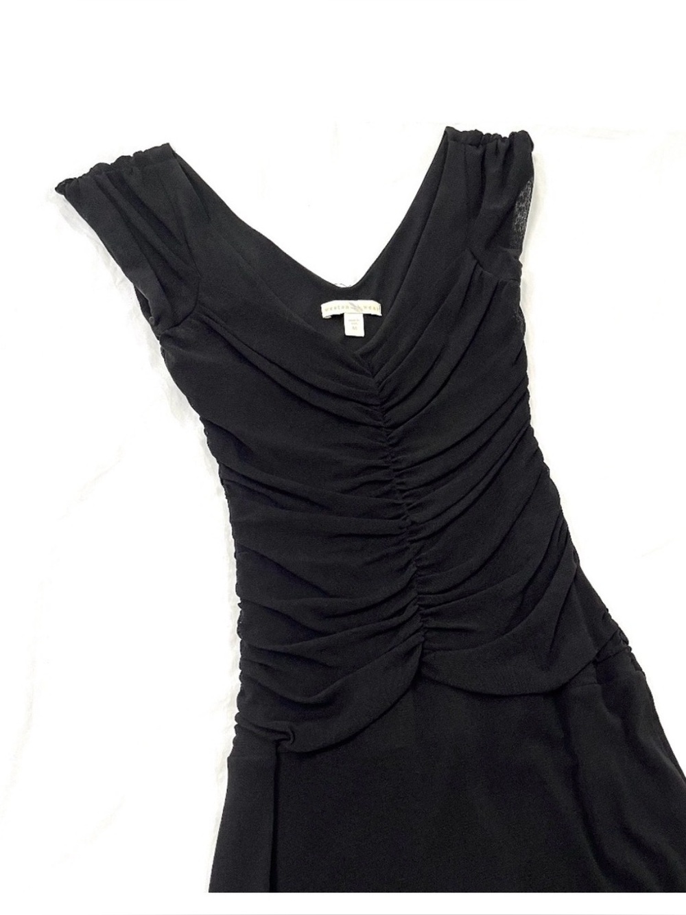 Weston Wear BodyCon Little Black Dress with Ruched Front, Size Medium